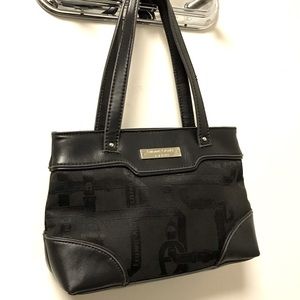 Nice Black Faux Leather Pattern Material Handbag!